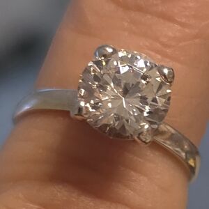 ROUND BRILLIANT 2 CT CZ DIAMOND SOLITAIRE ENGAGEMENT WEDDING RING 925  SIZE 6